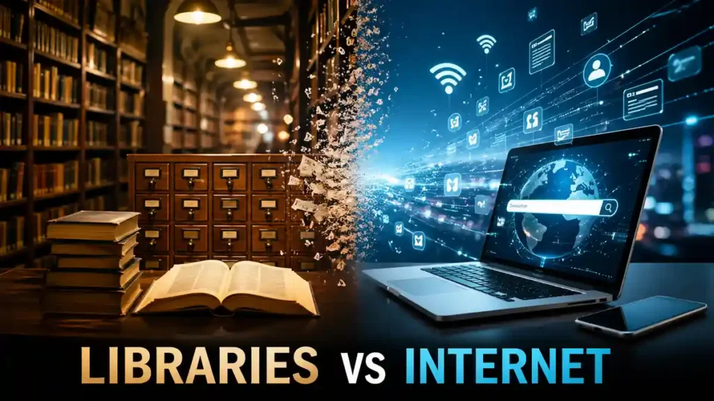 technology transformation from library to internet